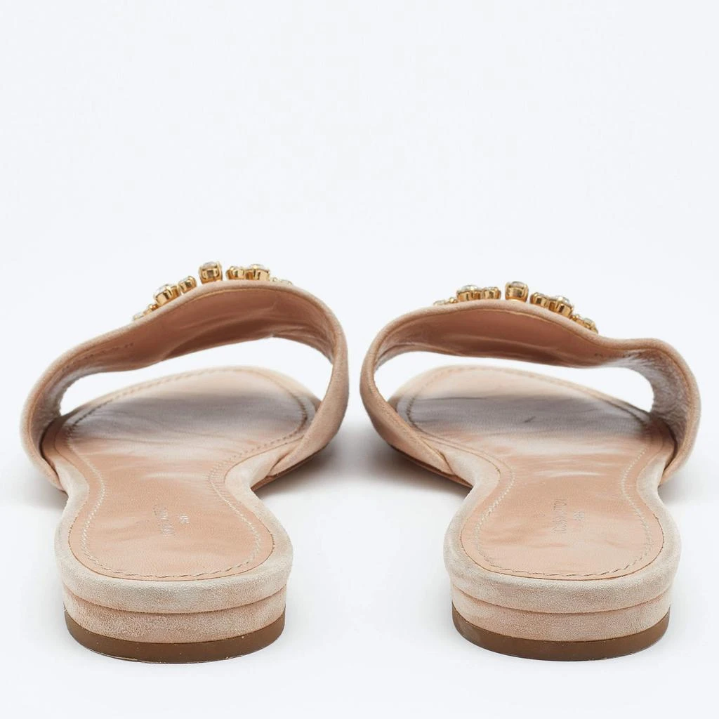 商品[二手商品] Louis Vuitton|Louis Vuitton Blush Pink Suede Crystal Madeleine Flat Mules Size 37,价格¥1941,第5张图片详细�描述