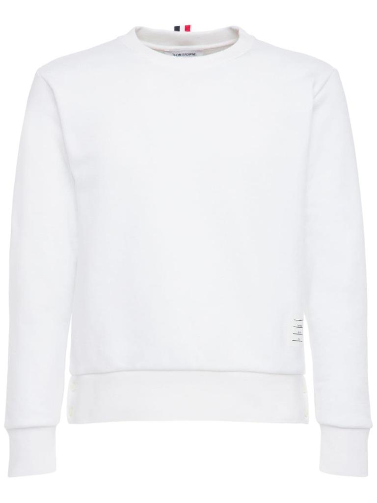 Cotton Jersey Sweatshirt W/ Knit Stripe商品第5张图片规格展示