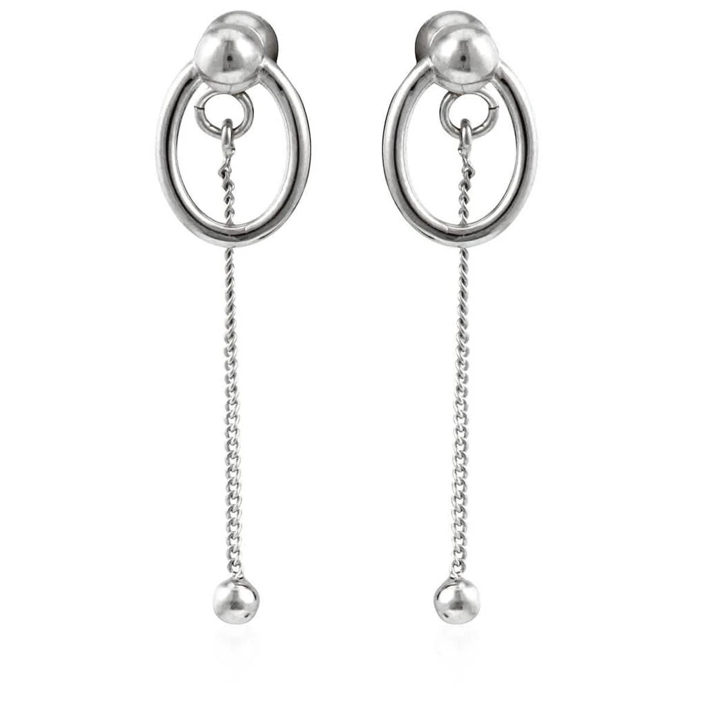 商品Burberry|Oval And Charm Palladium-plated Drop Earrings In Palladio,价格¥2003,第1张图片