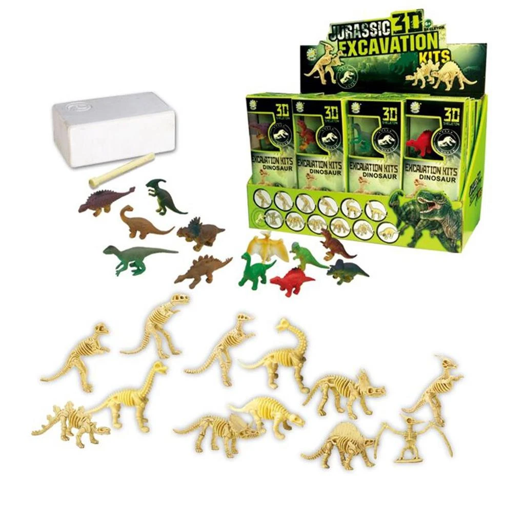 商品AZ Trading & Import|Dinosaur Skeleton Fossil Excavation Kit - Pack of 12,价格¥290,第1张图片
