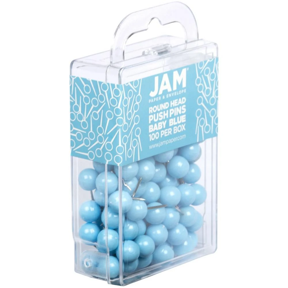 商品JAM Paper|Colorful Push Pins - Round Head Map Thumb Tacks Pushpins - 100 Per Pack,价格¥90,第3张图片详细描述