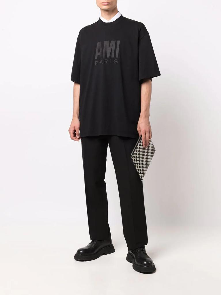 商品AMI|AMI PARIS tonal logo cotton T-shirt,价格¥841,第4张图片详细描述