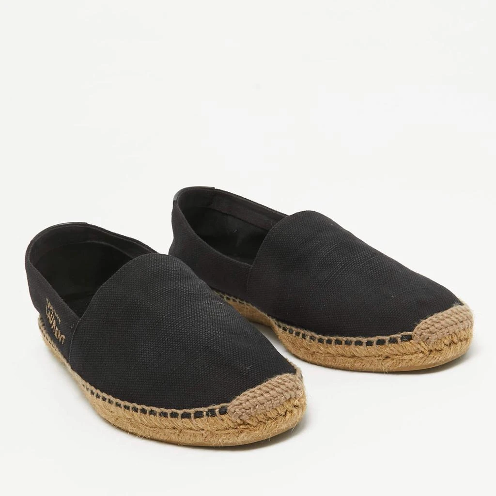 商品[二手商品] Yves Saint Laurent|Saint Laurent Black Canvas Logo Embroidered Espadrilles Size 41.5,价格¥2049,第4张图片详细描述