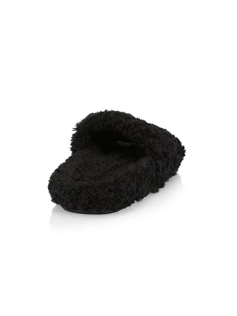 商品Balenciaga|Cities Furry Faux-Shearling Slides,价格¥2662,第3张图片详细描述