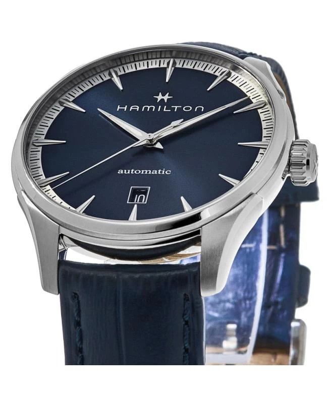 商品Hamilton|Hamilton Jazzmaster Auto Blue Dial Leather Strap Men's Watch H32475640,价格¥5540,第2张图片详细描述
