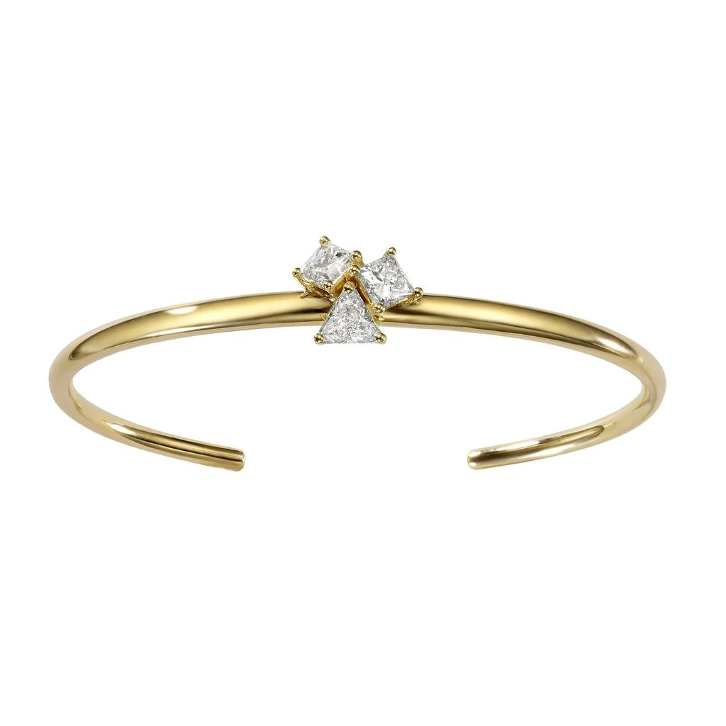 商品AME|Âme Trio 18K Yellow Gold, Lab-Grown Diamond 1.90ct. tw. Triple Stone Cuff Bracelet,价格¥25132,第2张图片详细描述