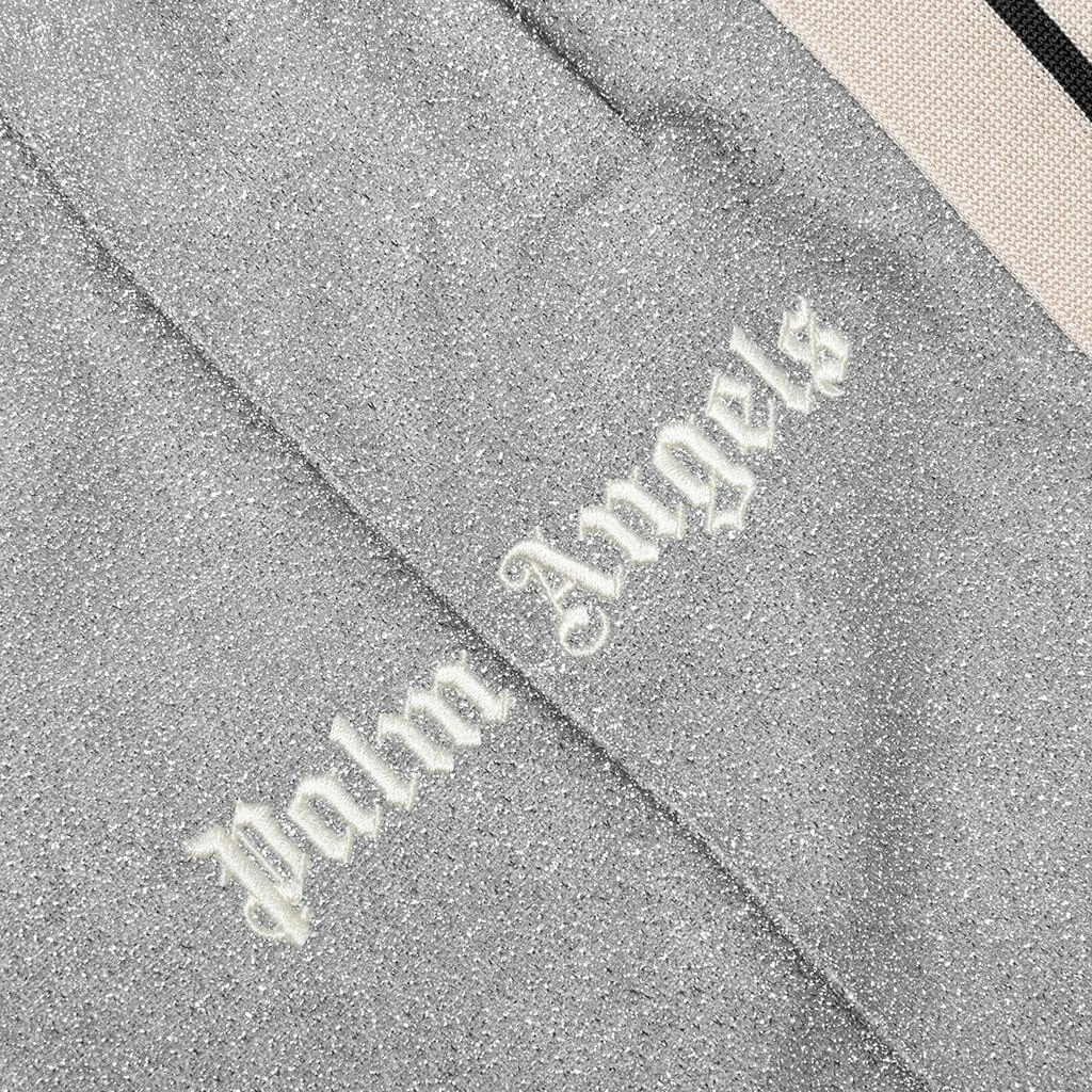 商品Palm Angels|Palm Angels Lurex Track Pants - Silver/Off-White,价格¥2125,第3张图片详细描述