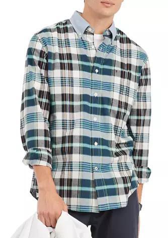 商品Tommy Hilfiger|Hampshire Plaid Long Sleeve Shirt,价格¥506,第3张图片详细描述