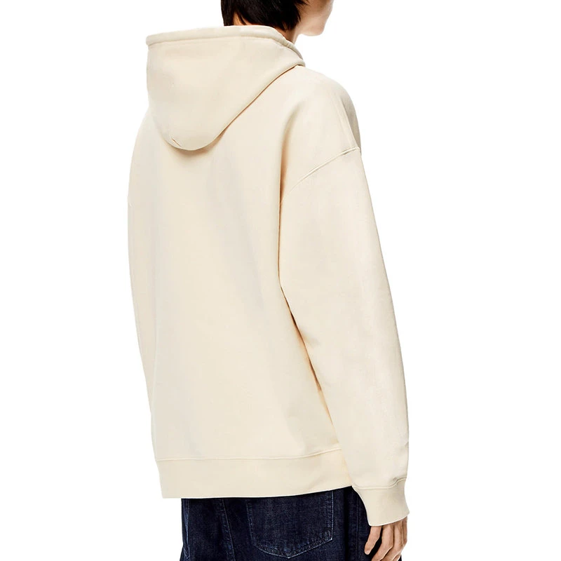 商品Loewe|【预售3-7天】LOEWE/罗意威  男士灰白色棉质抓绒Anagram皮革贴片连帽衫卫衣H526Y25J12-2021,价格¥6431,第6张图片详细描述