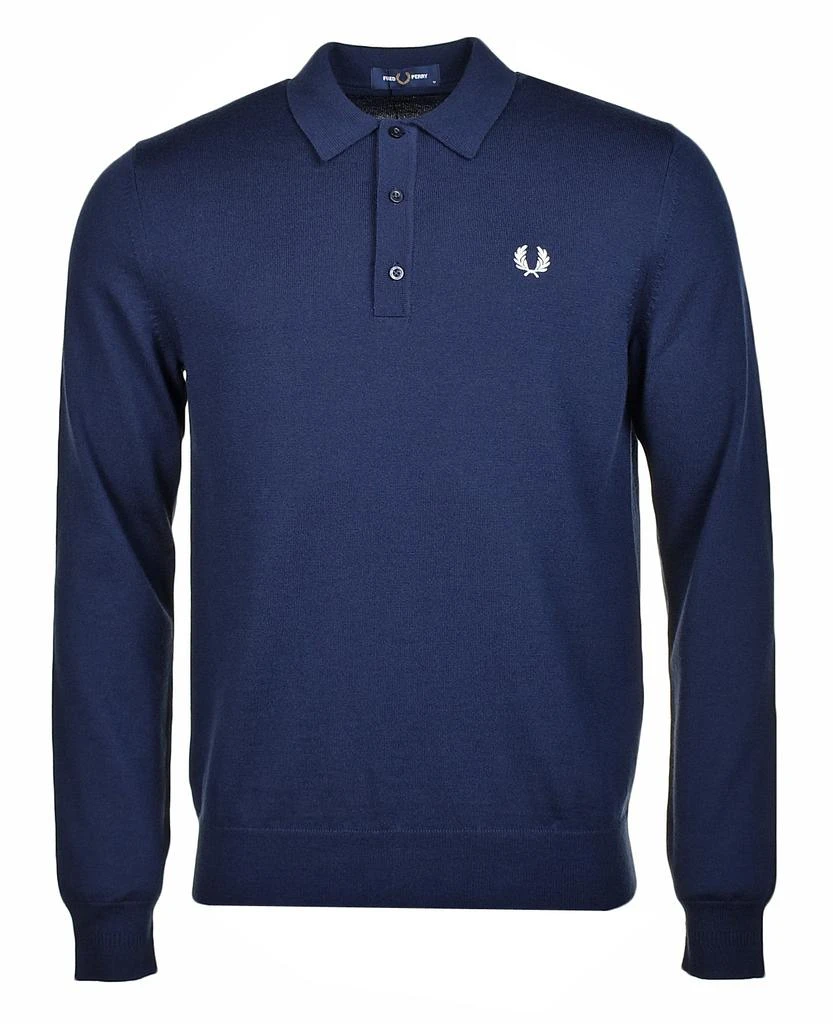 商品Fred Perry|Knitted Long Sleeve Polo Shirt Navy,价格¥1023,第1张图片