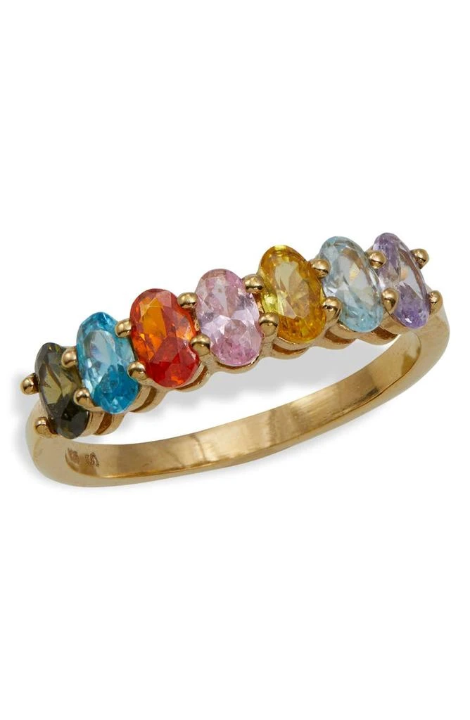商品Savvy Cie Jewels|18K Rose Gold Plate Oval Cubic Zirconia Ring,价格¥332,第1张图片