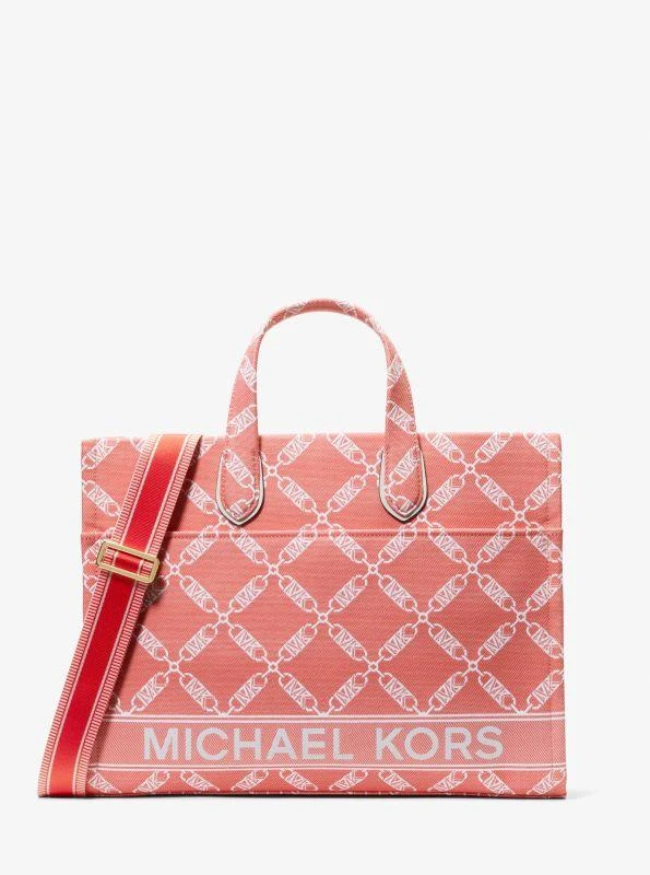 商品Michael Kors|Gigi Large Empire Logo Jacquard Tote Bag,价格¥542,第1张图片