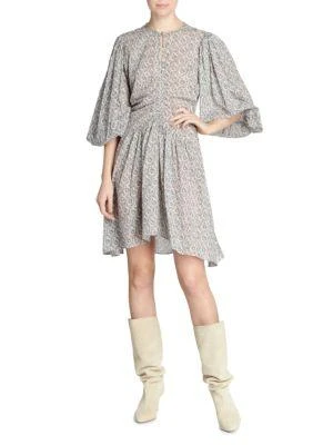 Marili Ruched Blouson-Sleeve Dress 商品