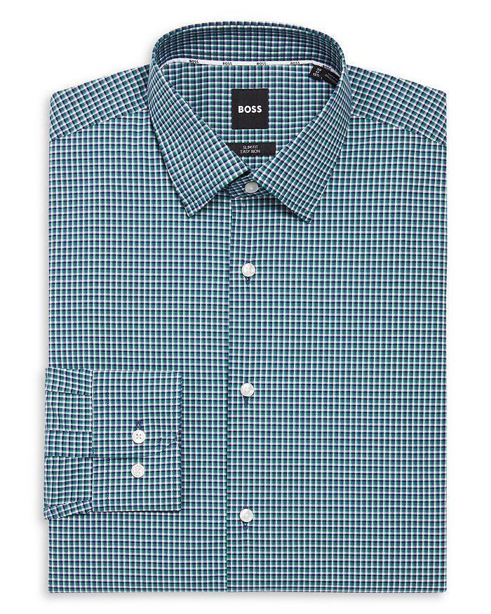 商品Hugo Boss|Cotton Stretch Poplin Check Slim Fit Dress Shirt,价格¥955,第1张图片