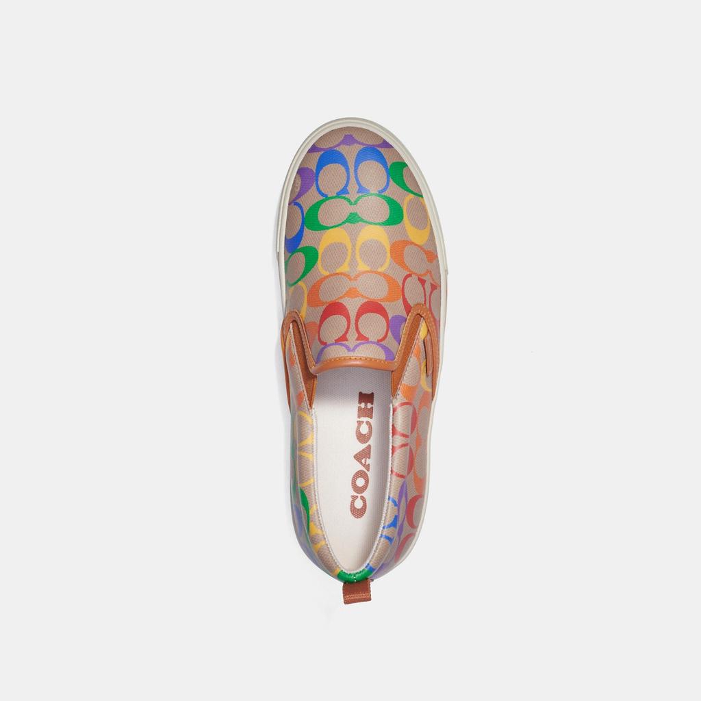 Coach Outlet Skate Slip On Sneaker In Rainbow Signature Canvas商品第2张图片规格展示