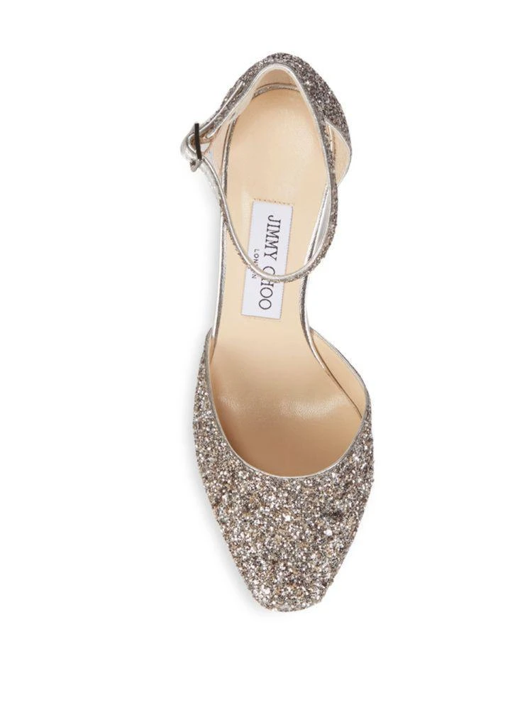 商品Jimmy Choo|Mabel Metallic Glitter Block Heels,价格¥2956,第4张图片详细描述
