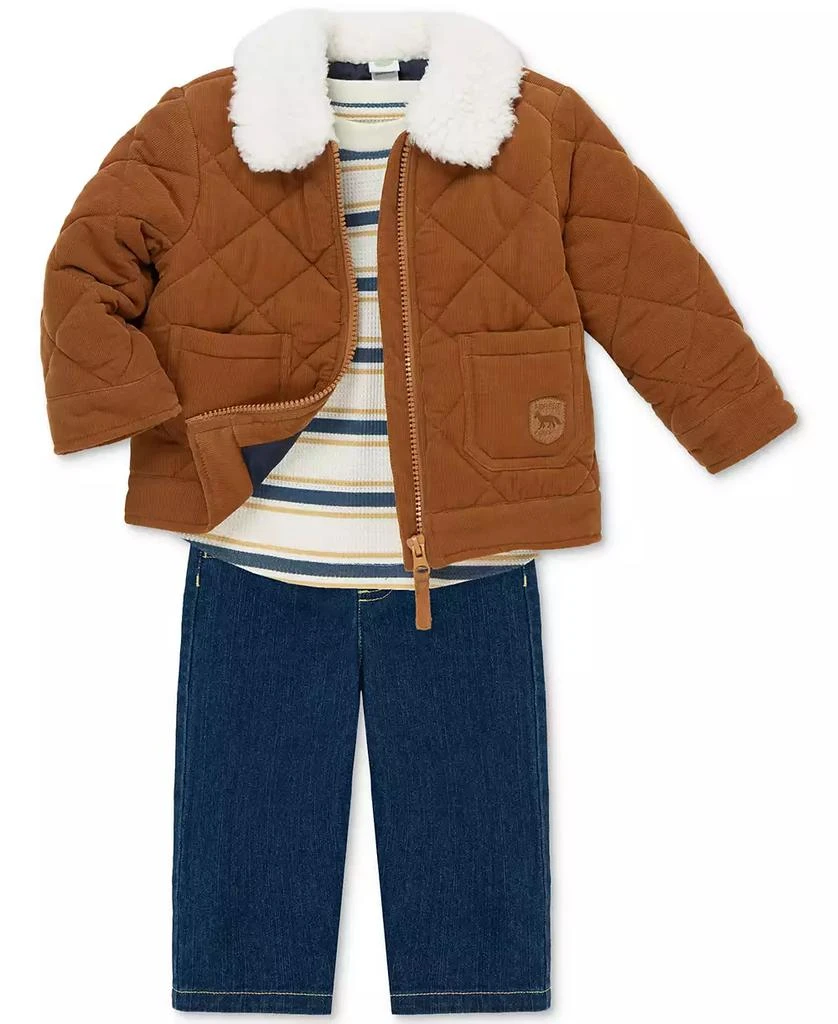商品Little Me|Baby Boys Corduroy Jacket, Striped T-Shirt & Denim Pants, 3 Piece Set,价格¥512,第3张图片详细描述