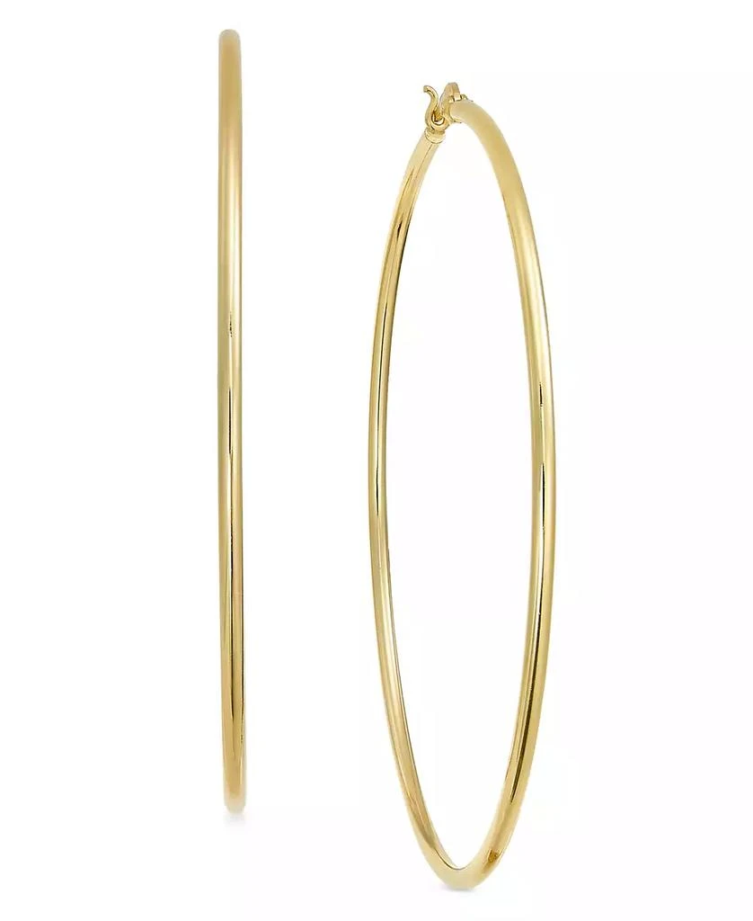 商品Essentials|Silver Plate or Gold Plate Wire Tube Extra Large Hoop Earrings,价格¥372,第1张图片