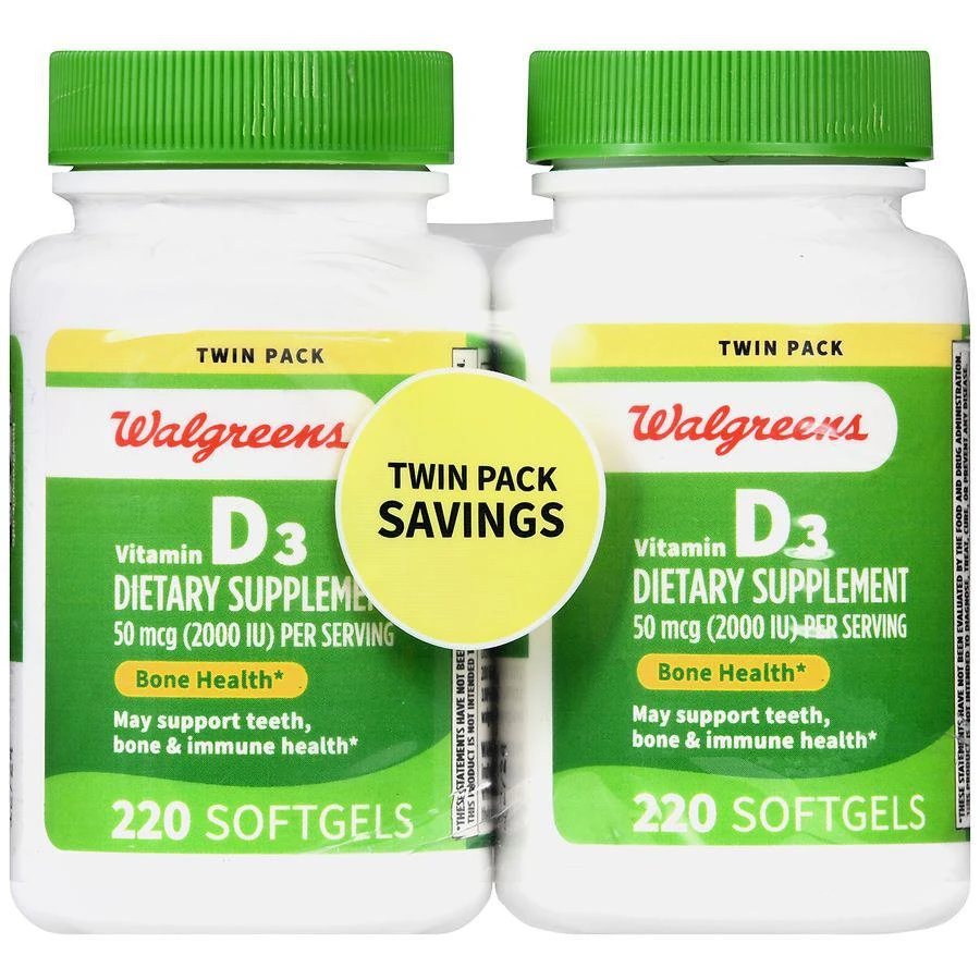 商品Walgreens|Vitamin D3 50 mcg Softgels (440 days),价格¥291,第2张图片详细描述