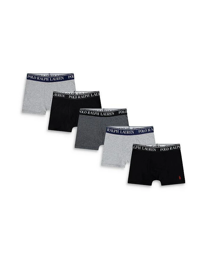 商品Ralph Lauren|Boys' Cotton Stretch Jersey Boxer Briefs, Pack of 5 - Big Kid,价格¥301,第1张图片详细描述