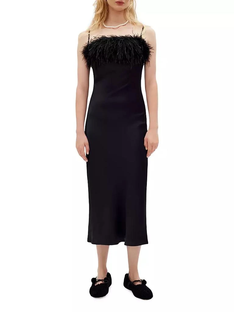 商品Sleeper|Boheme Feather-Trim Midi-Dress,价格¥1023,第2张图片详细描述