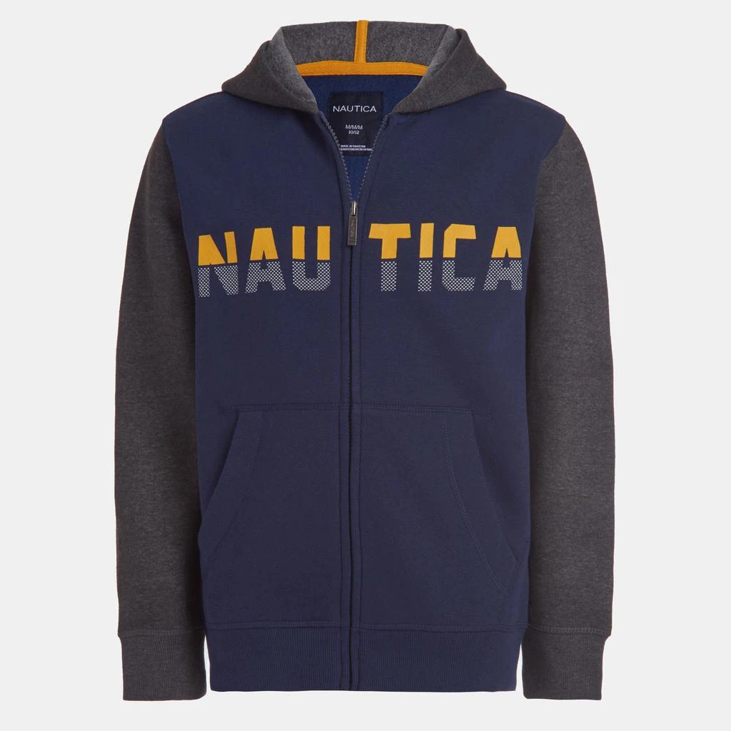 商品Nautica|Nautica Toddler Boys' Colorblock Logo Full-Zip Hoodie (2T-4T),价格¥126,第1张图片