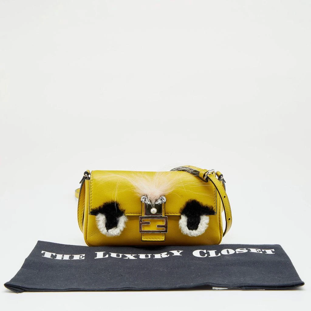 Fendi Yellow Leather And Fur Micro Monster Baguette 商品