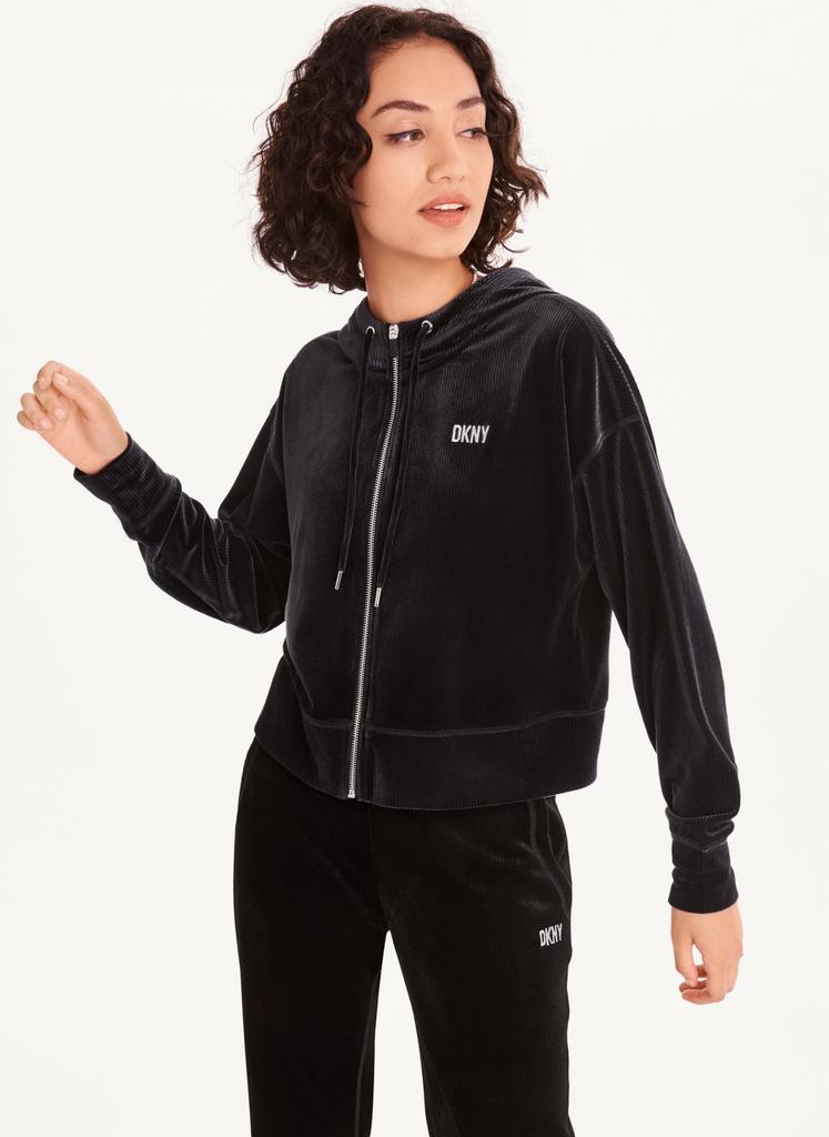 商品DKNY|Platinum Velour Hoodie,价格¥595,第1张图片