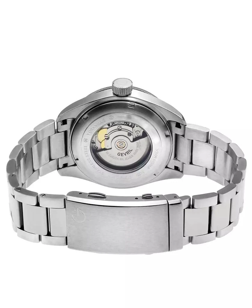 商品Gevril|Men's Yorkville Silver-Tone Stainless Steel Swiss Automatic Bracelet Watch 43mm,价格¥7573,第2张图片详细描述