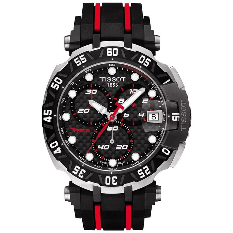 商品Tissot|Men's Swiss Chronograph T-Race MotoGP Limited Edition 2015 Black Rubber Strap Watch 45mm 	T0924172720100,价格¥5882,第1张图片