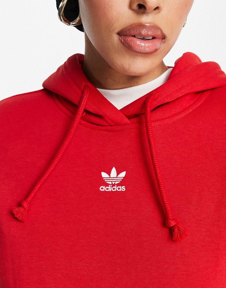 adidas Originals trefoil essentials hoodie in red商品第3张图片规格展示