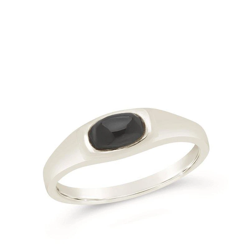 商品Sterling Forever|Sterling Silver Black Onyx Signet Ring,价格¥634,第1张图片