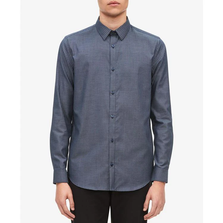 商品Calvin Klein|Men's Infinite Cool Yarn-Dyed Stripe Poplin Shirt,价格¥267,第1张图片