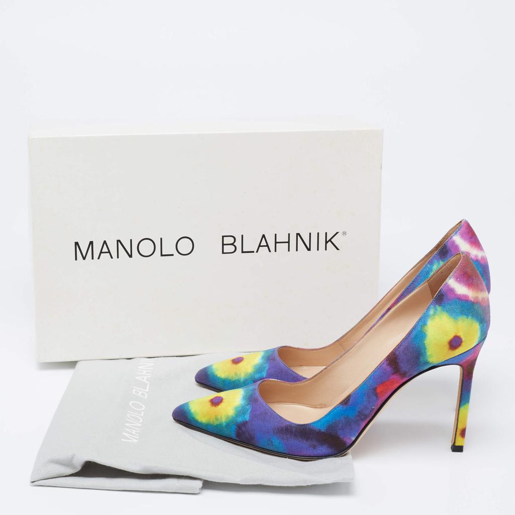 Manolo Blahnik Multicolor Tie and Dye Fabric BB Pumps Size 35.5商品第9张图片规格展示