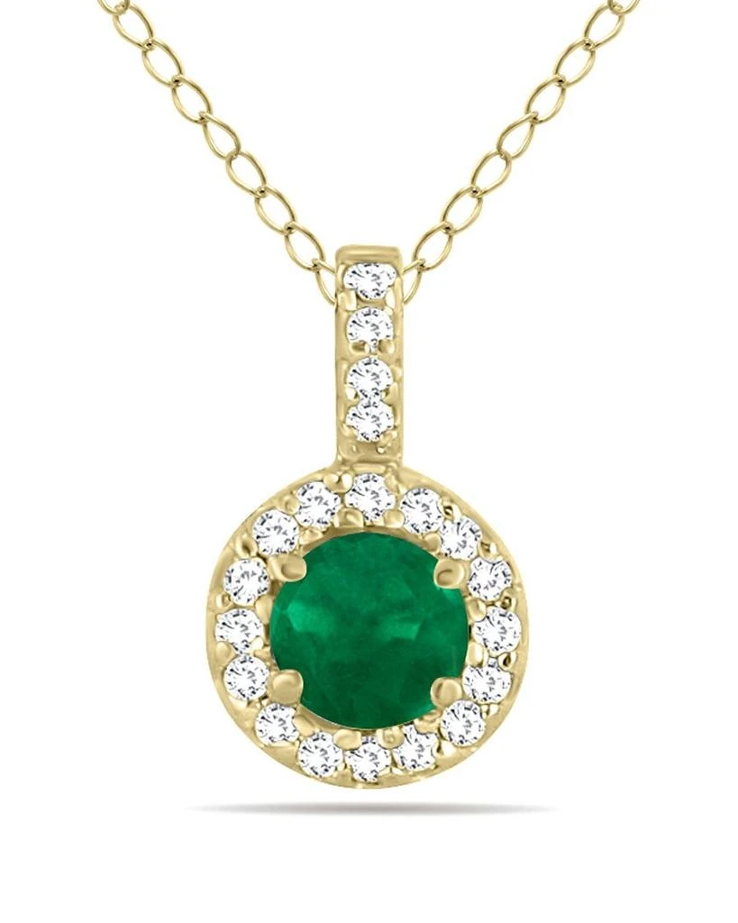 商品Gem Spark|14K 0.55 ct. tw. Diamond & Emerald Necklace,价格¥7346,第1张图片