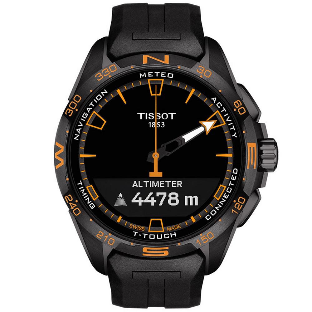 Men's Swiss T-Touch Connect Solar Black Rubber Strap Smart Watch 48mm商品第5张图片规格展示