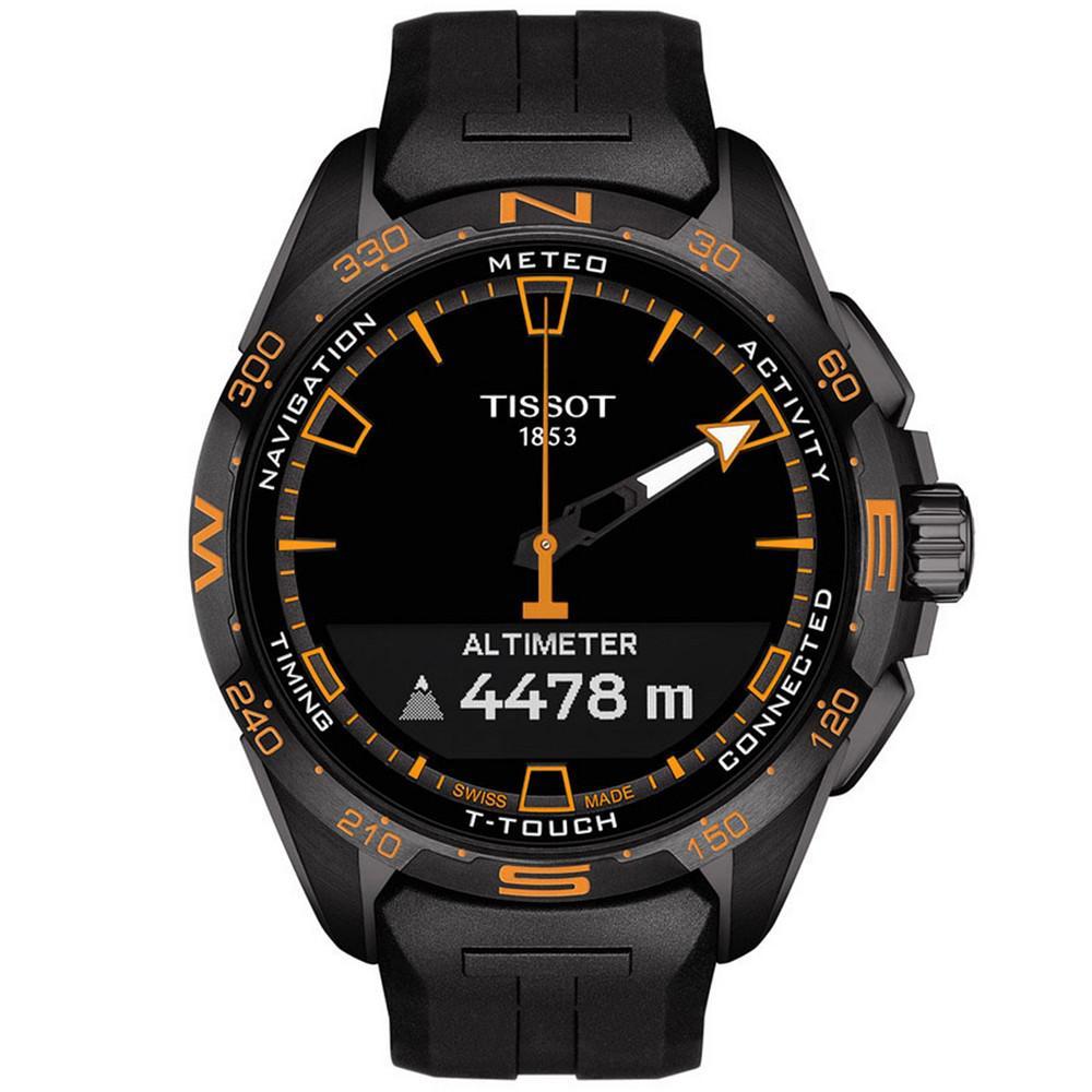 商品Tissot|Men's Swiss T-Touch Connect Solar Black Rubber Strap Smart Watch 48mm,价格¥8646,第7张图片详细描述