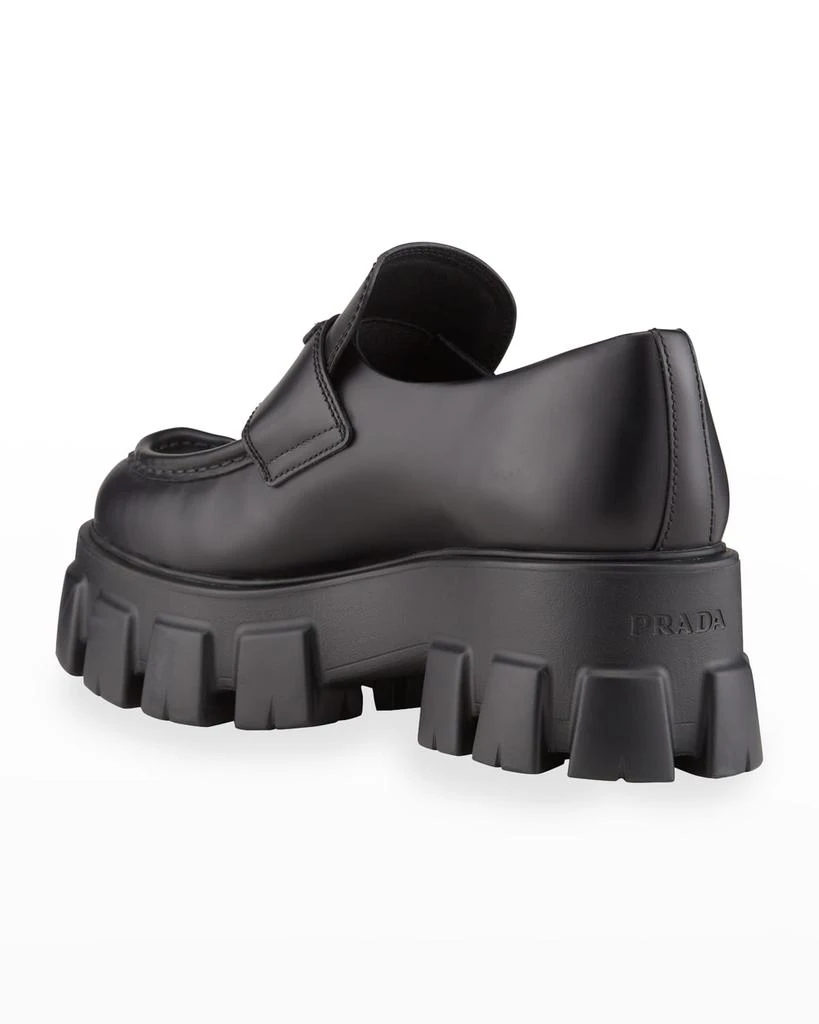 商品Prada|Monolith Leather Logo Platform Loafers,价格¥9520,第3张图片详细描述