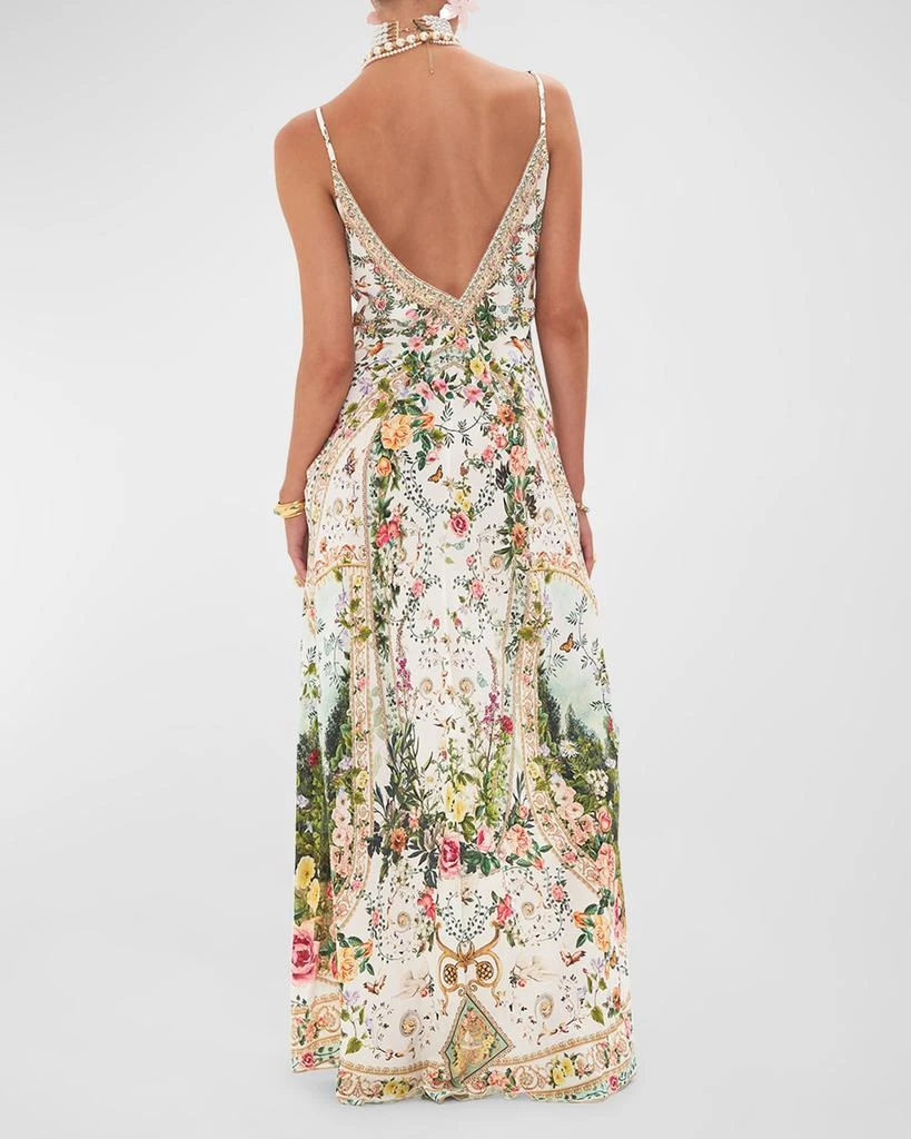 商品Camilla|Bias Silk Full-Length V-Neck Slip Dress,价格¥4919,第4张图片详细描述