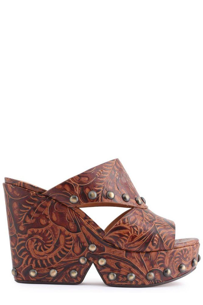 商品ROBERT CLERGERIE|Robert Clergerie Deal Printed Wedge Mules,价格¥2935,第1张图片