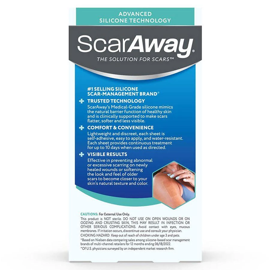 商品ScarAway|Advanced Clear Silicone Scar Sheets,价格¥289,第2张图片详细描述