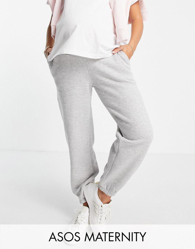 ASOS DESIGN Maternity under the bump ultimate jogger in grey marl商品第1张图片规格展示