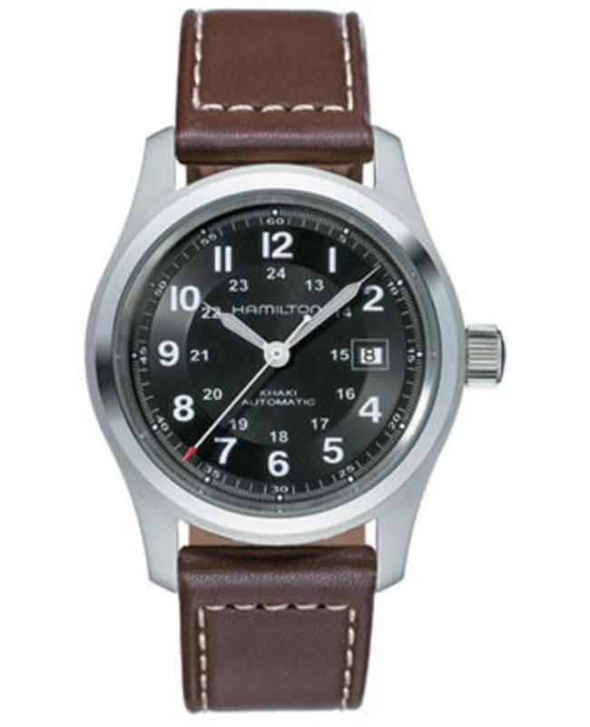 商品Hamilton|Hamilton Khaki Field Auto 42MM Black Dial Men's Watch H70555533,价格¥3561,第1张图片