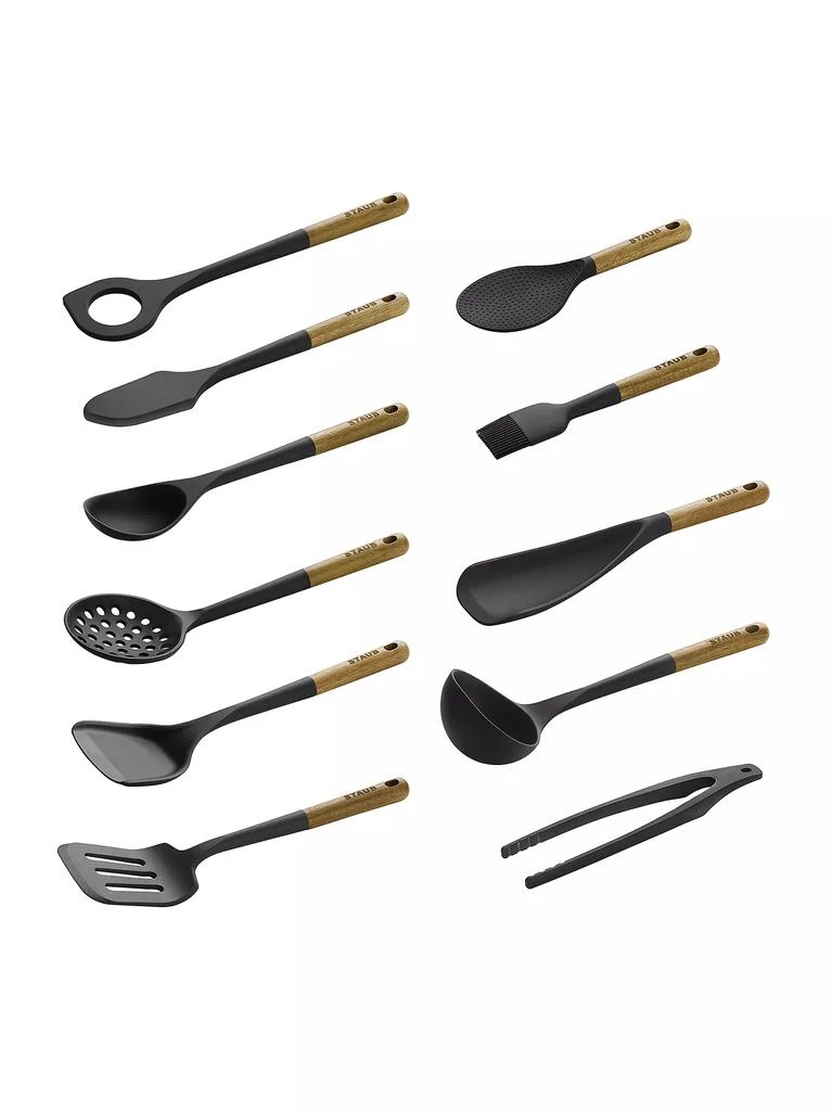 商品Staub|11-Piece Silicone & Wood Handle Cooking Utensil Set,价格¥1131,第1张图片