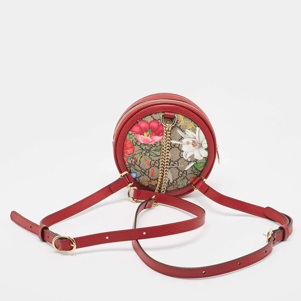 商品Gucci|Gucci Red GG Supreme Canvas and Leather Floral Ophidia Backpack,价格¥8406,第4张图片详细描述