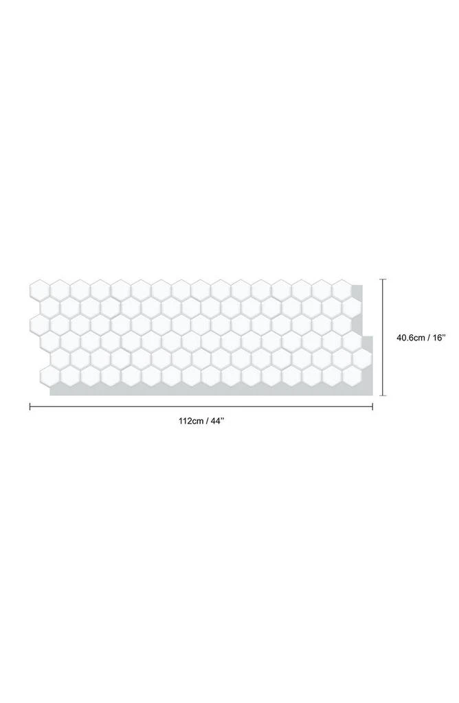 Classic Hexa Premium White Glossy 3D Sticker Tile 28 x 20cm (11 x 8 in) - Pack of 8 商品