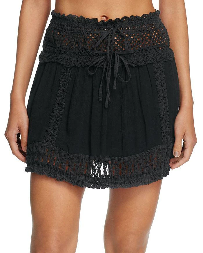 商品Surf Gypsy|Crochet Fringe Mini Skirt Swim Cover-Up,价格¥383,第1张图片