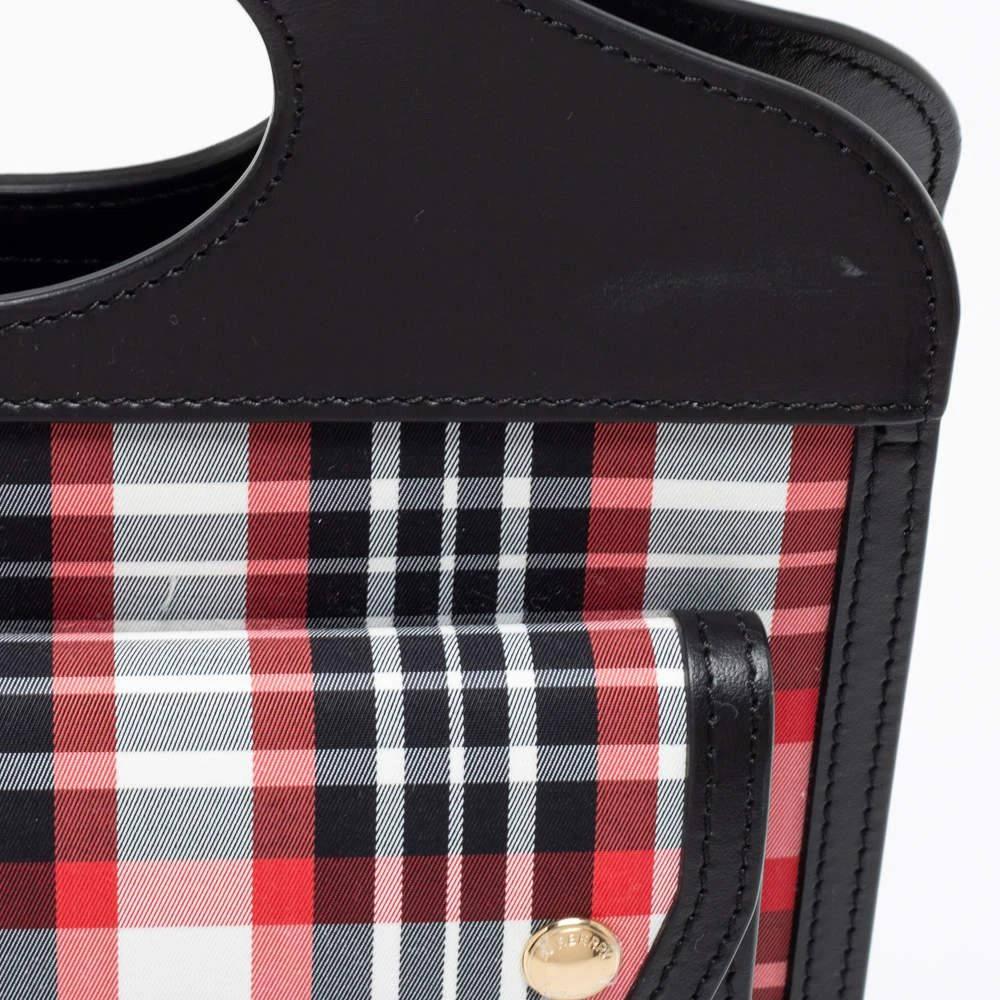 商品Burberry|Burberry Black/Red Check Nylon and Leather Mini Pocket Bag,价格¥5421,第5张图片详细描述