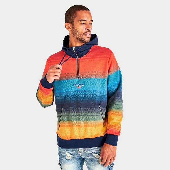 商品Ralph Lauren|Men's Polo Ralph Lauren Polo Sport Ombré Striped Fleece Hoodie,价格¥563,第3张图片详细描述