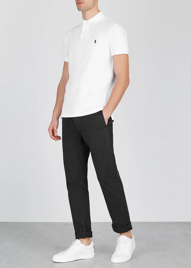 商品Ralph Lauren|White slim piqué-cotton polo shirt,价格¥1120,第4张图片详细描述